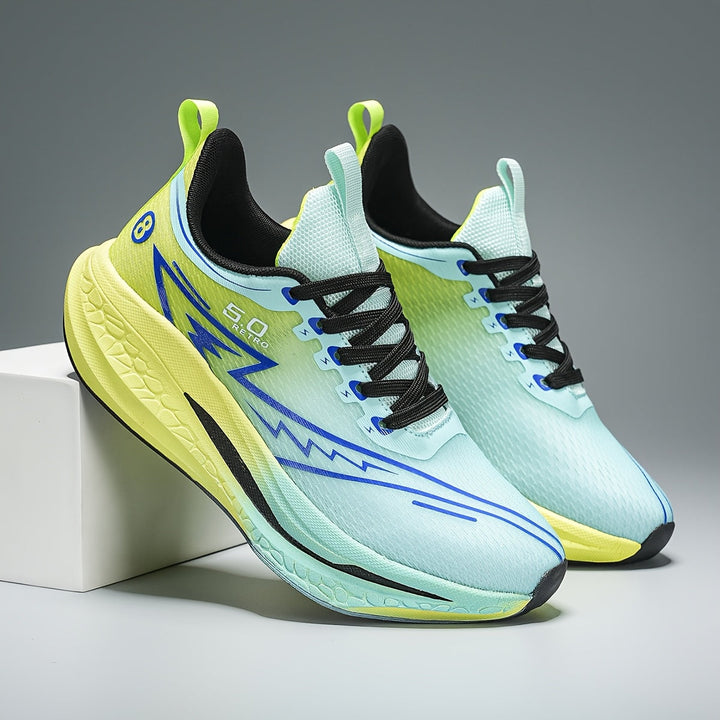 Stylowe męskie buty sportowe, wielokolorowe, wygodne, do biegania i spacerów.