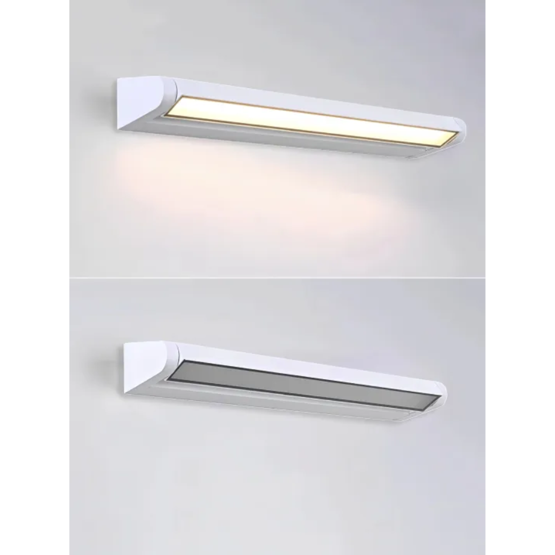 Liniowa lampa ścienna LED, nowoczesna i minimalistyczna, idealna do salonu i sypialni. Oświetlenie wnętrz.