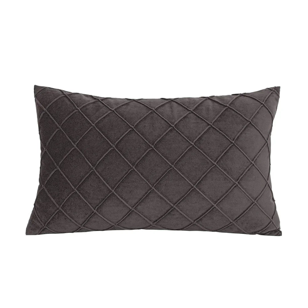 Elegancka poszewka na poduszkę 30x50 cm. Szara, luksusowa dekoracja dla wnętrz domowych, salonu.