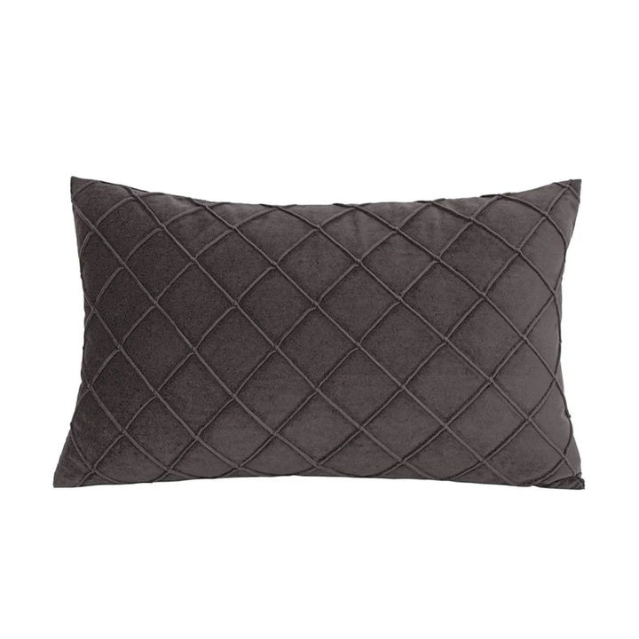 Elegancka poszewka na poduszkę 30x50 cm. Szara, luksusowa dekoracja dla wnętrz domowych, salonu.