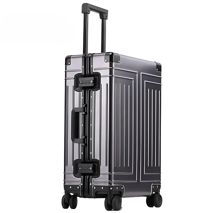 Wysokiej jakości walizka Emperor z aluminium, elegancki bagaż podróżny. Niezawodna na lata, twarda i na kółkach.