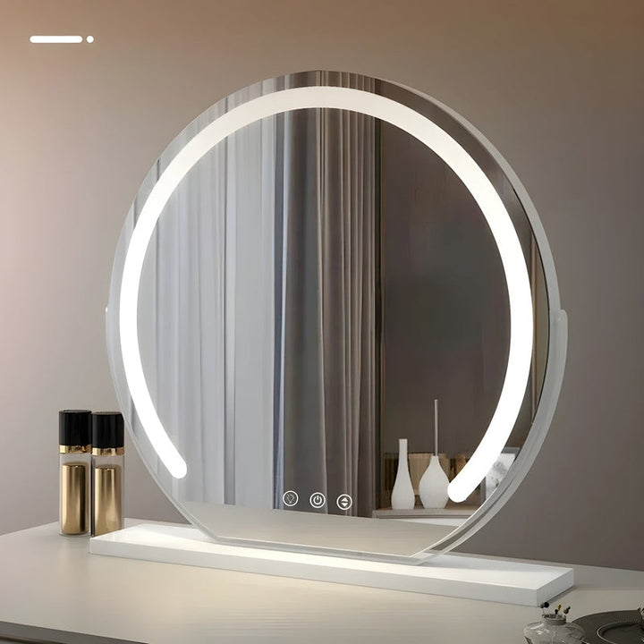 Lustro LED z intuicyjnym oświetleniem, stworzone do makijażu. Nowoczesna dekoracja do domowej łazienki.