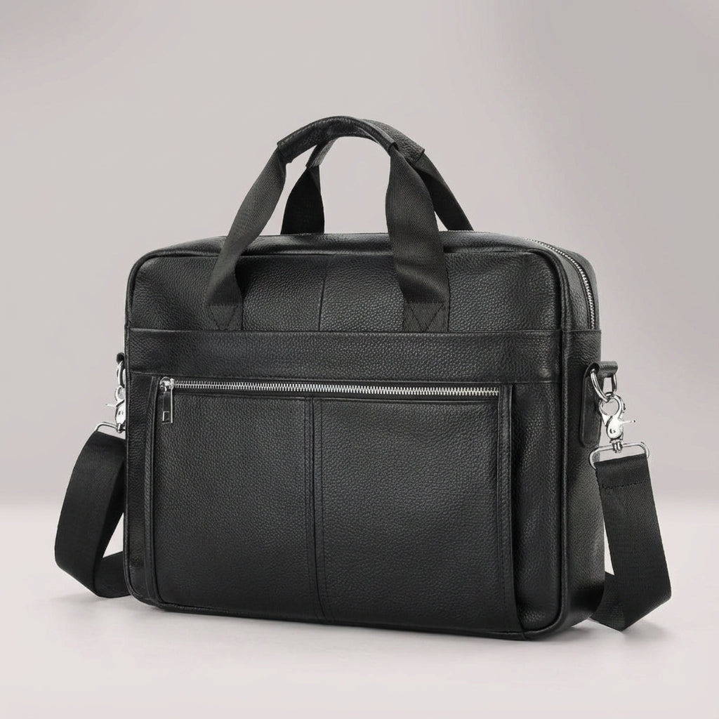 Elegancka męska aktówka vintage z prawdziwej skóry, idealna na laptopa. Biznesowy styl.