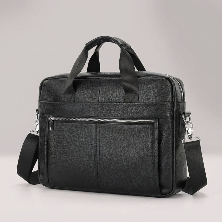 Elegancka męska aktówka vintage z prawdziwej skóry, idealna na laptopa. Biznesowy styl.