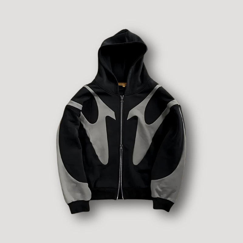 Męska bluza hoodie Leon z zamkiem, modnym nadrukiem graficznym. Komfortowa, streetwearowa odzież na co dzień.