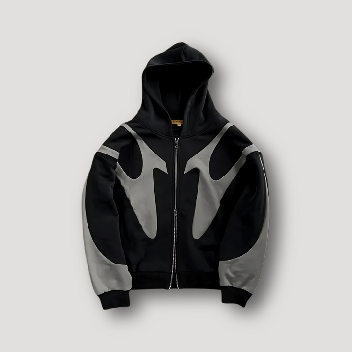 Męska bluza hoodie Leon z zamkiem, modnym nadrukiem graficznym. Komfortowa, streetwearowa odzież na co dzień.