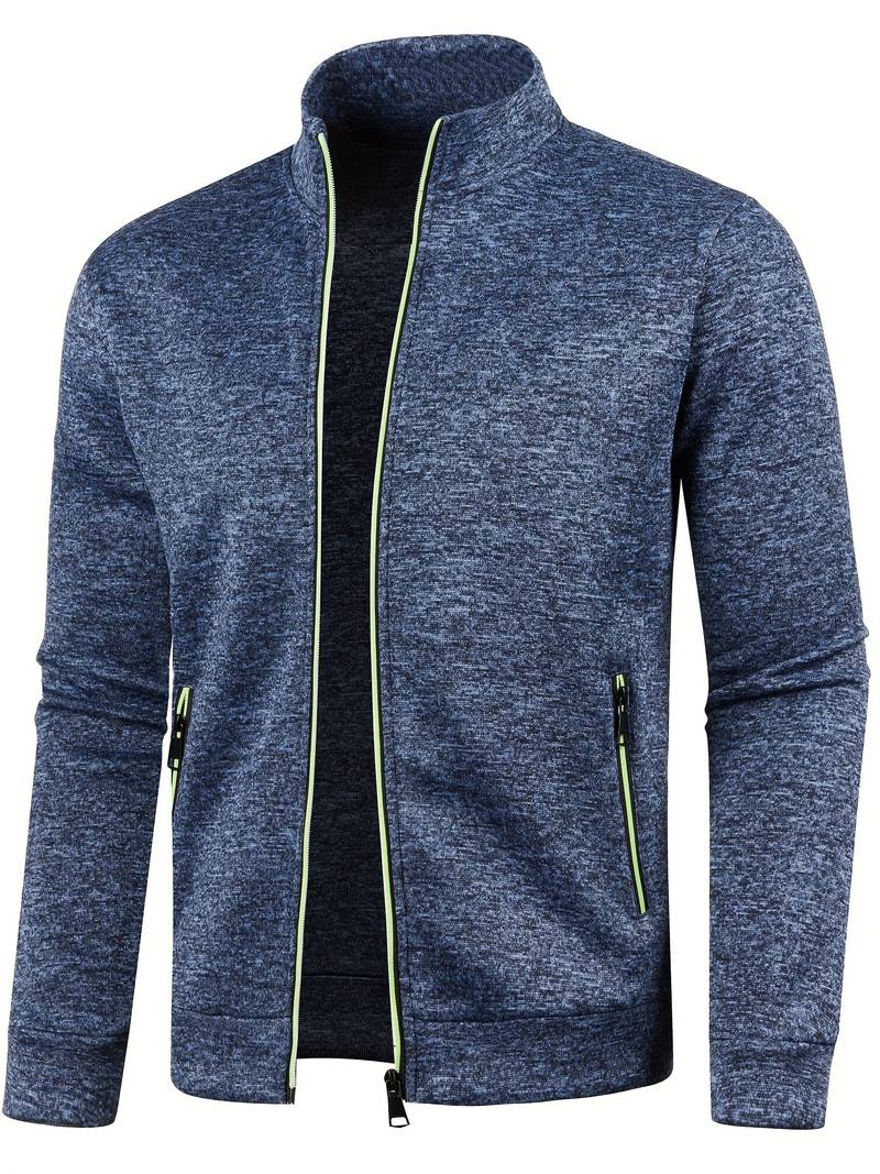 Elegancka i komfortowa bluza męska ze stójką i zamkiem, idealna na wiosnę i jesień. Męska odzież casual.