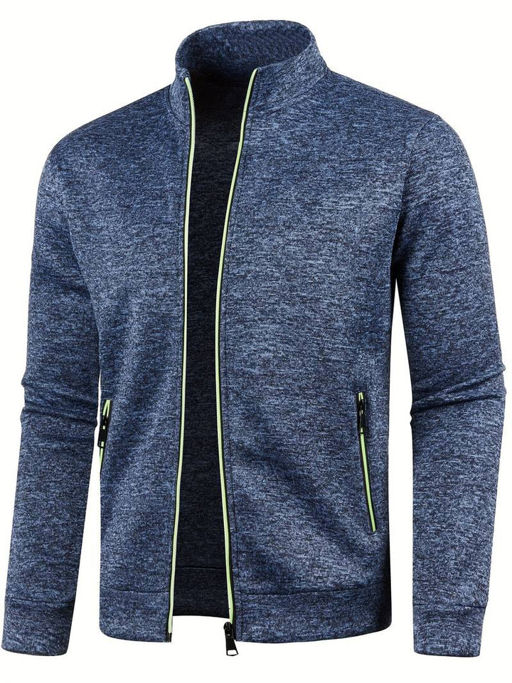 Elegancka i komfortowa bluza męska ze stójką i zamkiem, idealna na wiosnę i jesień. Męska odzież casual.