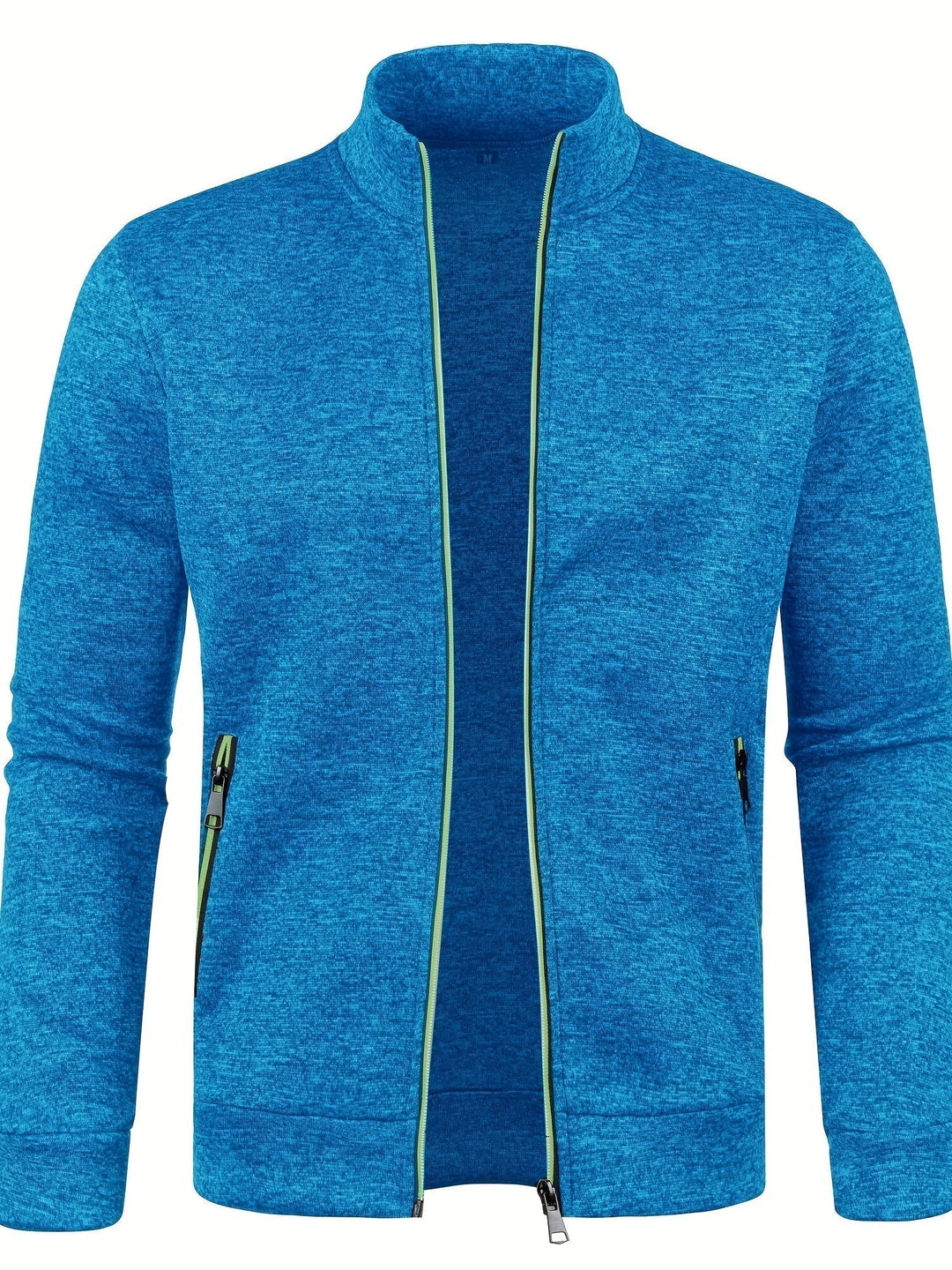 Bluza męska z dzianiny melanżowej, ze stójką i zamkiem. Elegancki casual look na chłodniejsze dni.