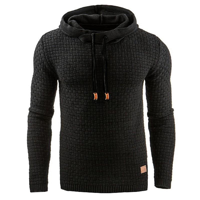 Męska bluza nierozpinana z kapturem, wytłaczany wzór. Modna odzież męska streetwear casual.