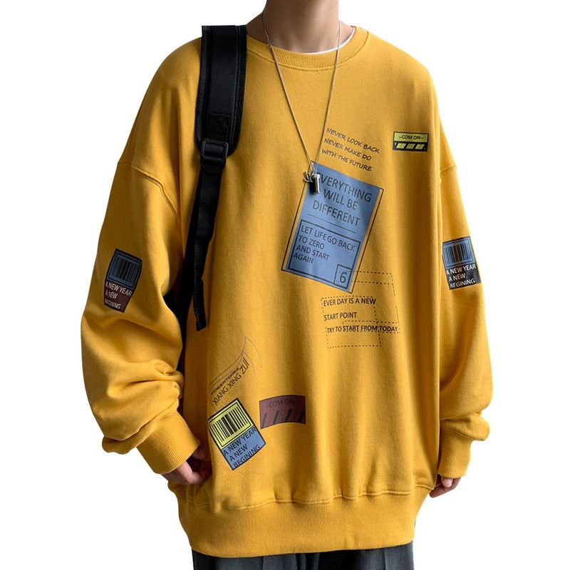 Modna męska bluza nierozpinana z unikalnym nadrukiem. Miękka, komfortowa dzianina dresowa, idealna do streetwearu.