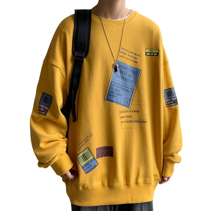 Modna męska bluza nierozpinana z unikalnym nadrukiem. Miękka, komfortowa dzianina dresowa, idealna do streetwearu.