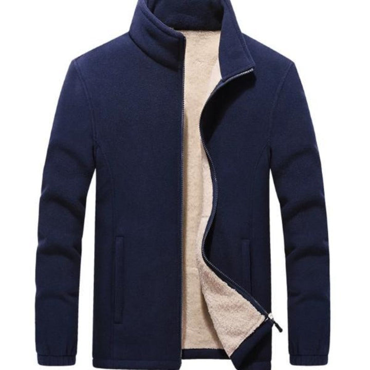 Męska bluza polarowa rozpinana z kołnierzem, idealna na jesień i zimę. Ciepła i komfortowa odzież casual.