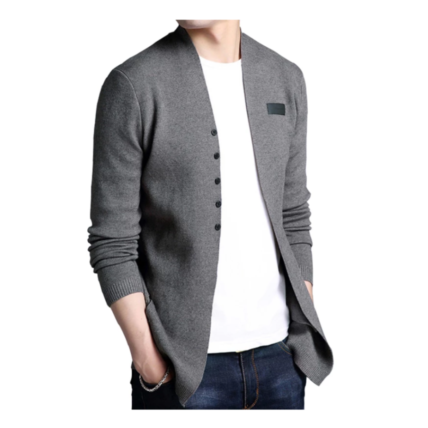 Męska bluza rozpinana imitująca marynarkę, szara. Elegancki casualowy styl i wygoda. Idealna na co dzień.