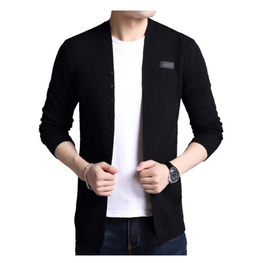 Czarna męska bluza rozpinana typu marynarka. Modny męski styl, idealna na eleganckie i casualowe okazje.