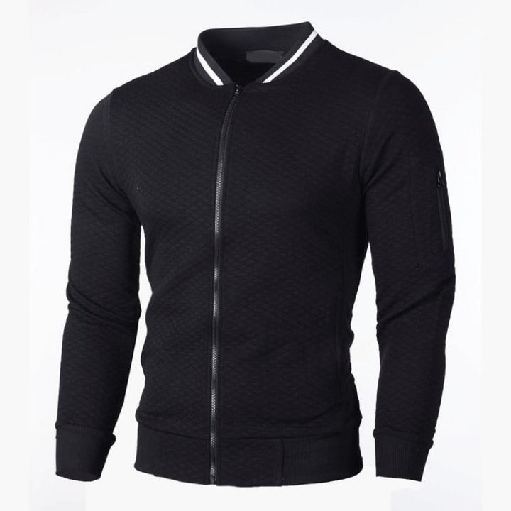 Męska bluza rozpinana ze stójką, idealna na jesień i zimę. Wygodna odzież męska, stylowy casual.