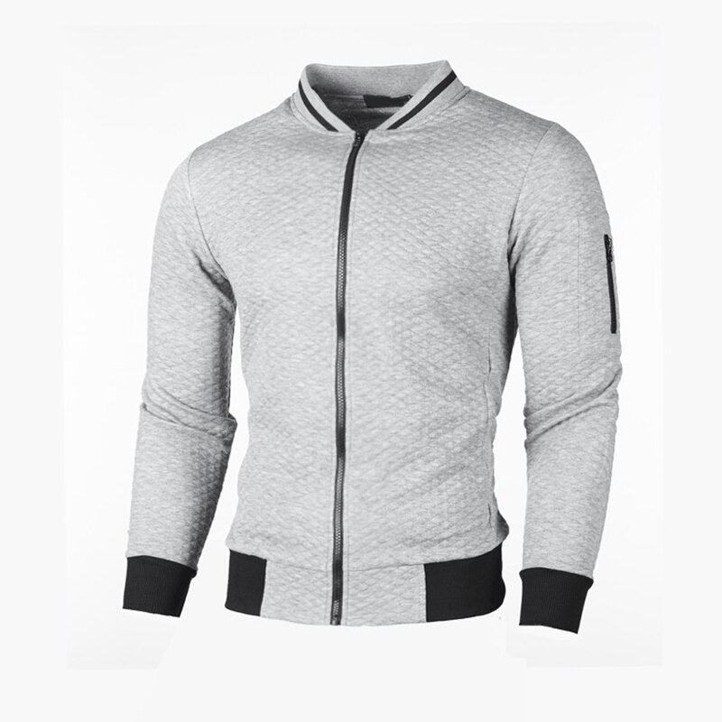 Stylowa męska bluza rozpinana typu bomberka ze stójką. Casualowa moda męska, modna i wygodna.