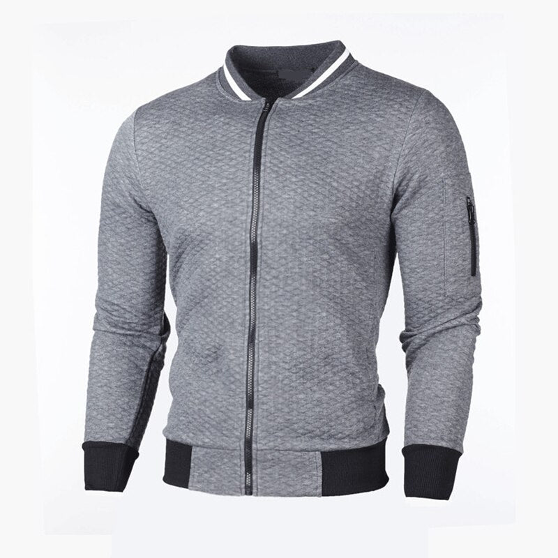 Wygodna rozpinana bluza męska ze stójką. Casualowy styl, idealna na co dzień jesienią i zimą.