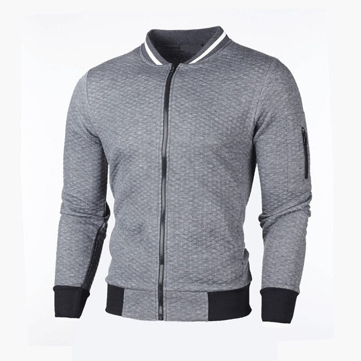 Wygodna rozpinana bluza męska ze stójką. Casualowy styl, idealna na co dzień jesienią i zimą.
