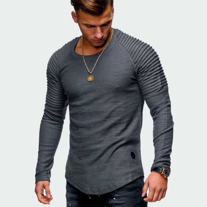Bluza męska bez kaptura z długim rękawem. Stylowy sweter męski na co dzień, komfortowa odzież męska.