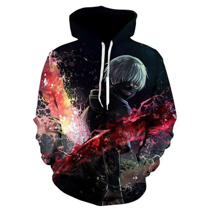Męska bluza z kapturem anime z nadrukiem ulubionej postaci. Wygodna odzież casual i streetwear dla fanów.