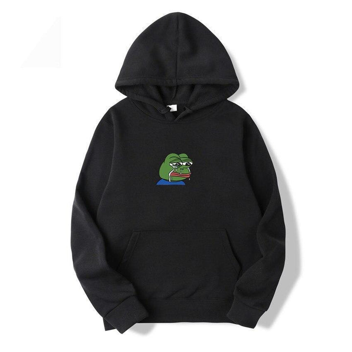 Męska bluza z kapturem i modnym nadrukiem żaby. Idealna do casualowych i streetwearowych stylizacji. Komfortowa odzież.