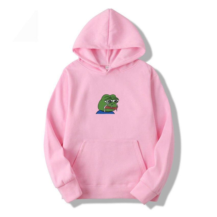 Modna męska bluza z kapturem z żabą. Swobodny styl streetwear, komfort na co dzień.