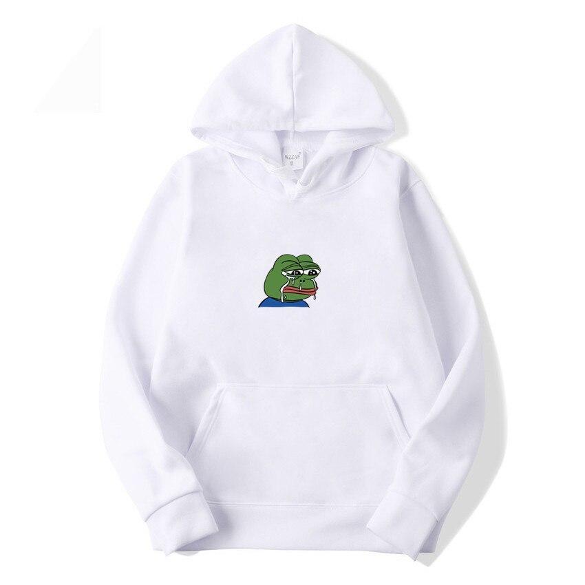 Męska bluza z kapturem, modny nadruk żaby. Komfortowa, gotowa do noszenia odzież streetwear.