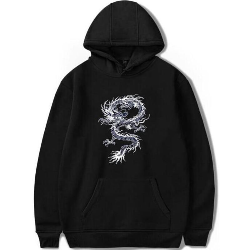 Męska bluza z kapturem i unikalnym nadrukiem smoka. Idealna do casualowych i streetwearowych stylizacji.