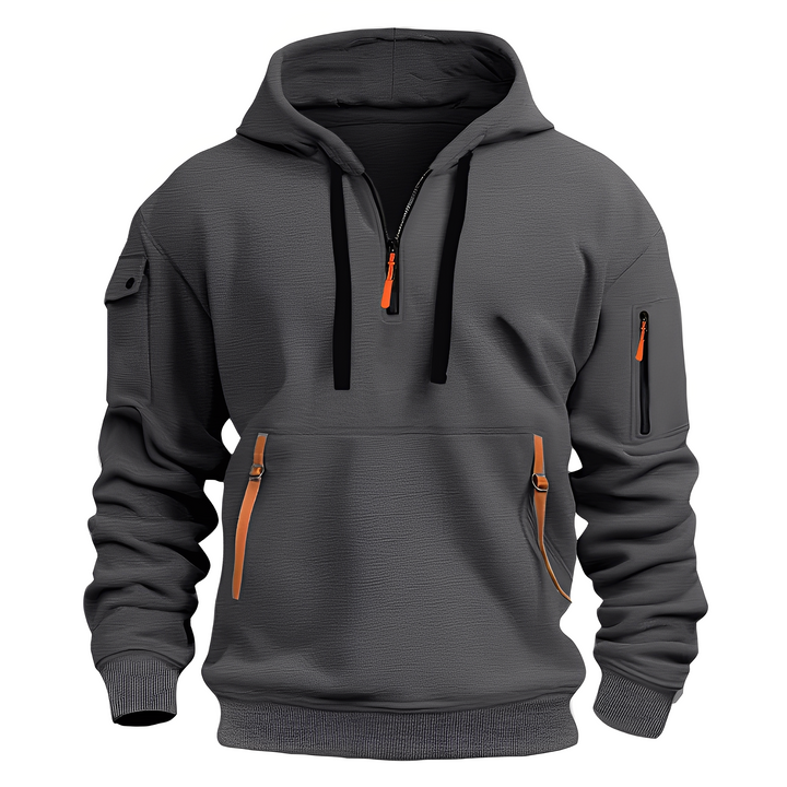 Must-have bluza męska z kapturem i zamkiem do połowy. Wygodna, modna, na co dzień w jesień/zimę.