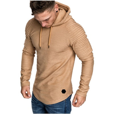 Męska bluza z kapturem, prążkowane rękawy. Nowoczesny styl streetwear. Wygodna odzież męska na co dzień.