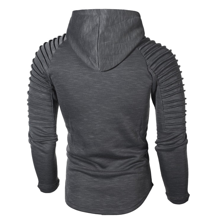 Bluza męska z kapturem na jesień. Stylowy streetwear z prążkowanymi rękawami. Wygodna i ciepła.