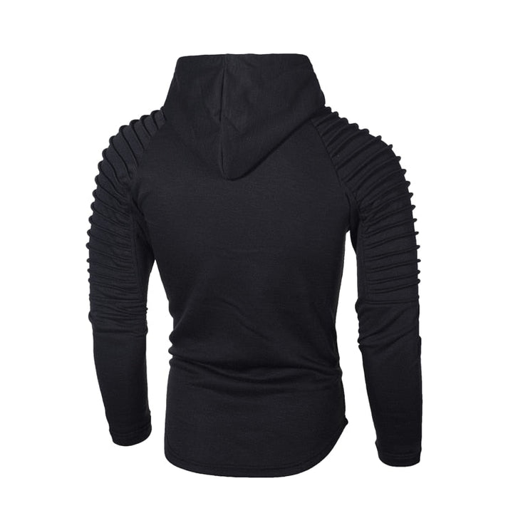 Detal prążkowanych rękawów w męskiej bluzie z kapturem. Wysoka jakość, nowoczesny design.