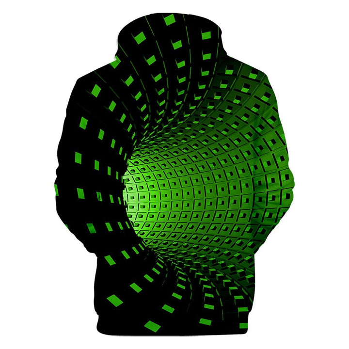 Wygodna, luźna męska bluza z kapturem i dynamicznym nadrukiem 3D, idealna na co dzień i do miasta.