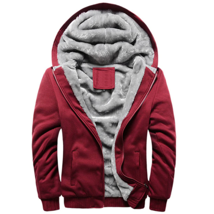 Męska bluza polarowa rozpinana z kapturem, w dwóch kolorach. Ciepła i wygodna odzież casual.