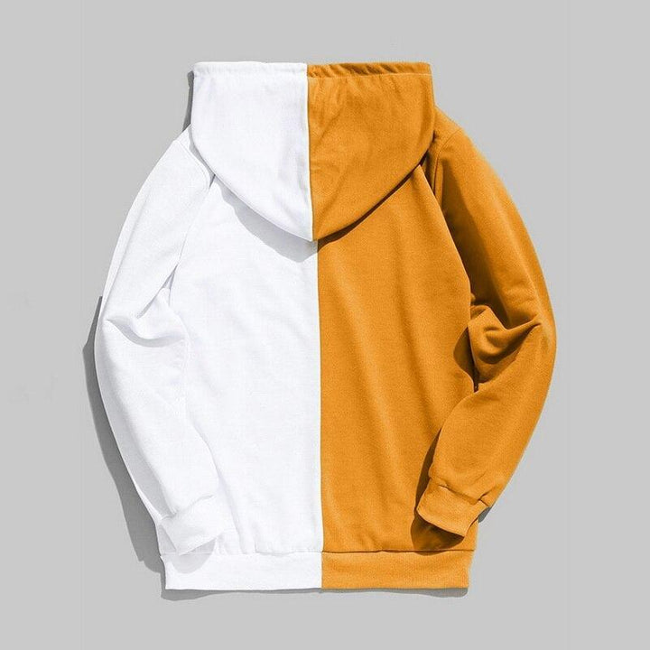 Męska komfortowa bluza z kapturem, dwukolorowa. Miękka odzież casual, idealna na chłodne dni.