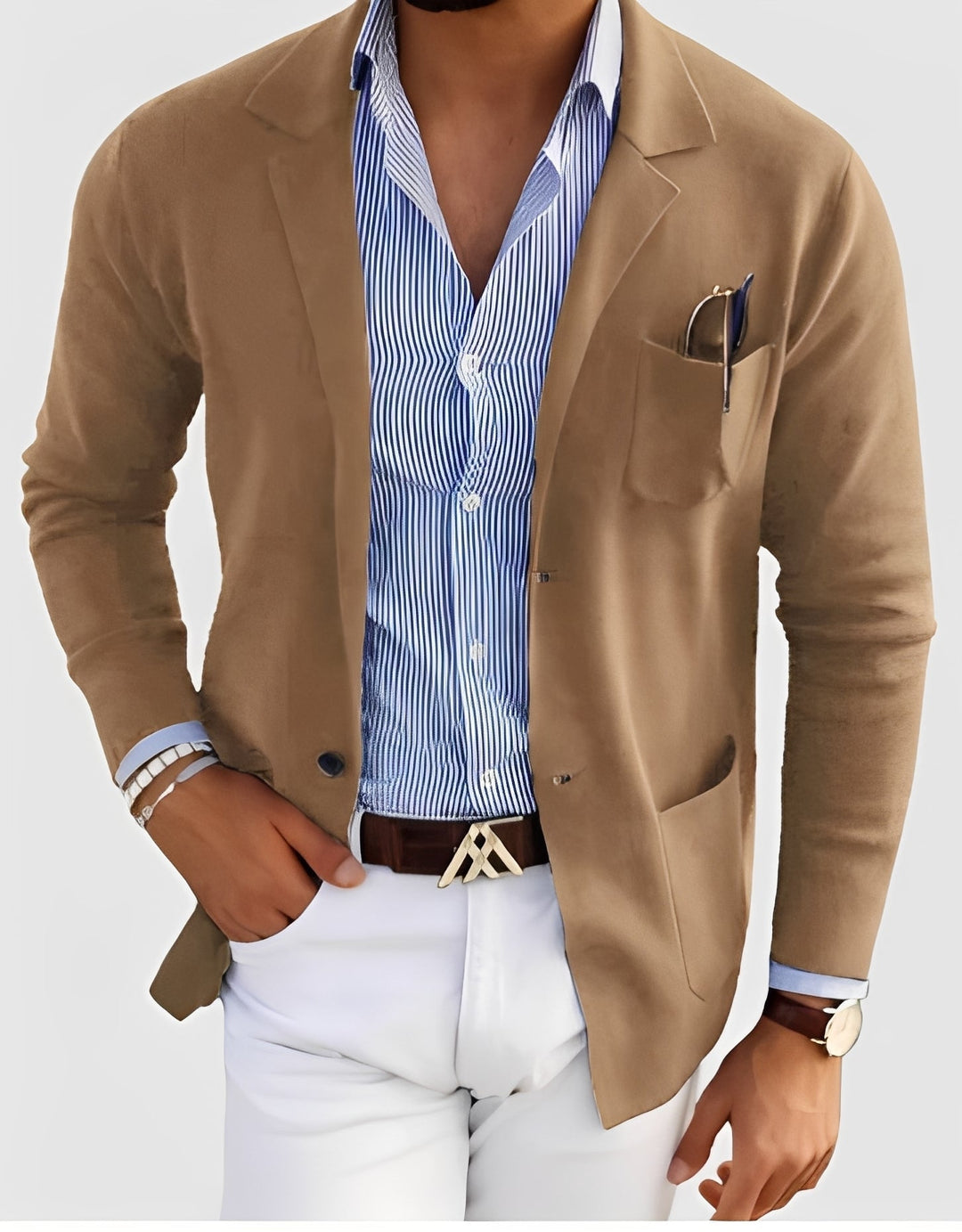Męska elegancka kurtka dwurzędowa. Idealna odzież wierzchnia na jesień i zimę. Styl formalny i casual.