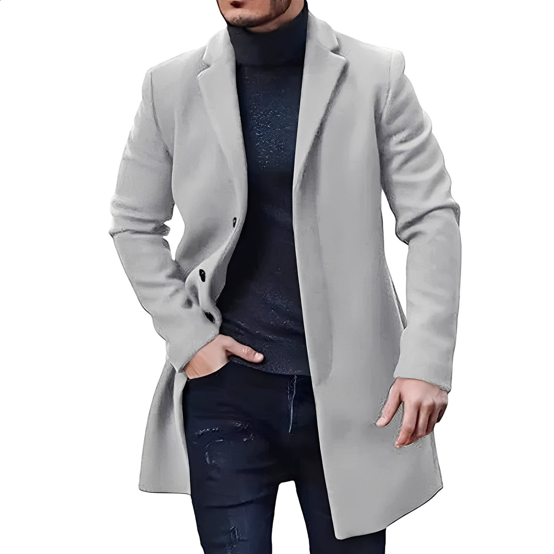 Męska elegancka kurtka z klasyczną fakturą, idealna na jesień i zimę. Styl smart casual dla modnego mężczyzny.