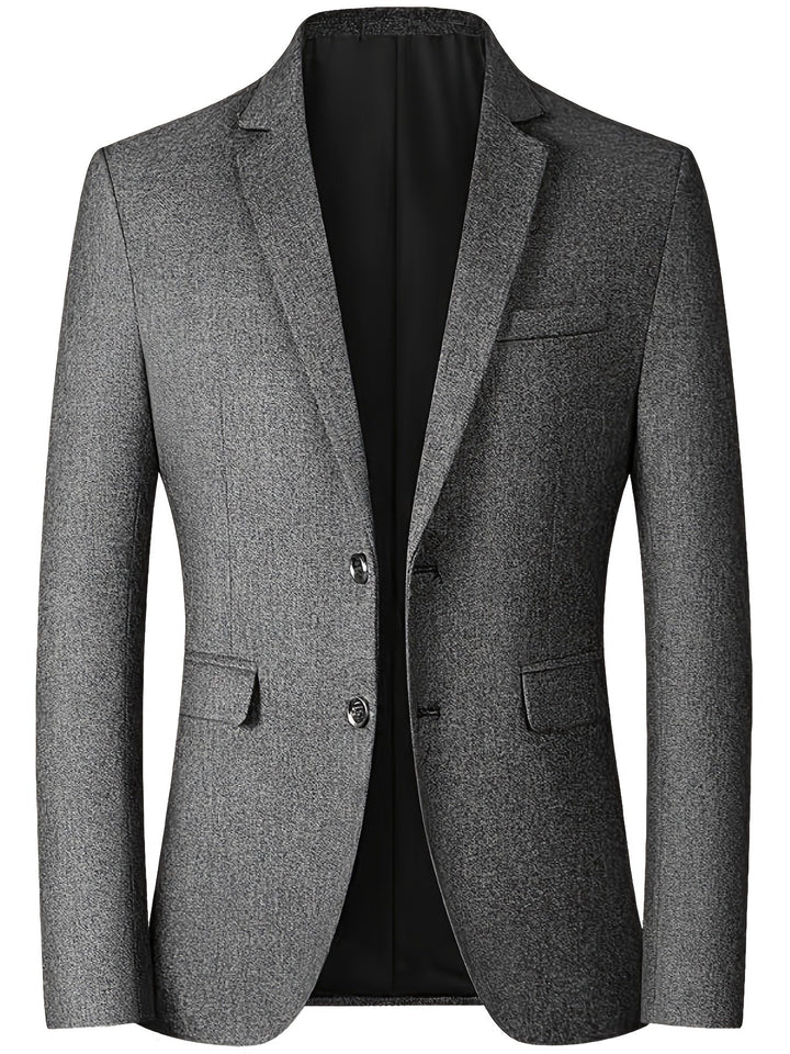 Elegancka męska marynarka. Prezentuje styl i komfort na każdą okazję. Klasyczny blazer na zimę.