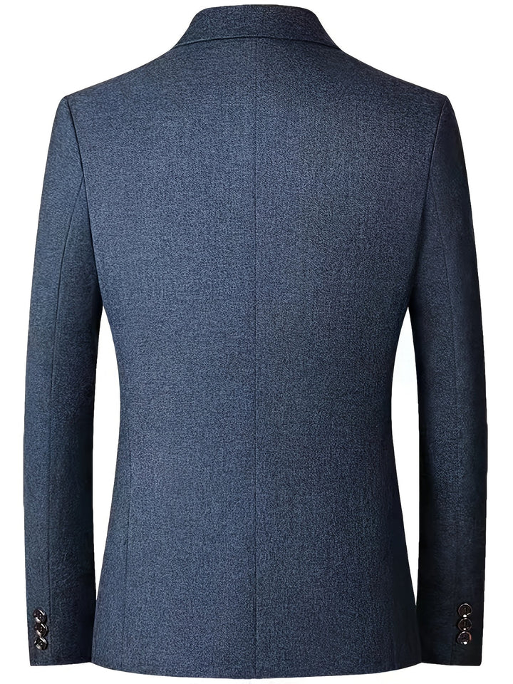 Klasyczna męska marynarka biznesowa. Doskonała na jesień i zimę. Stylowy blazer smart casual. Odzież męska.