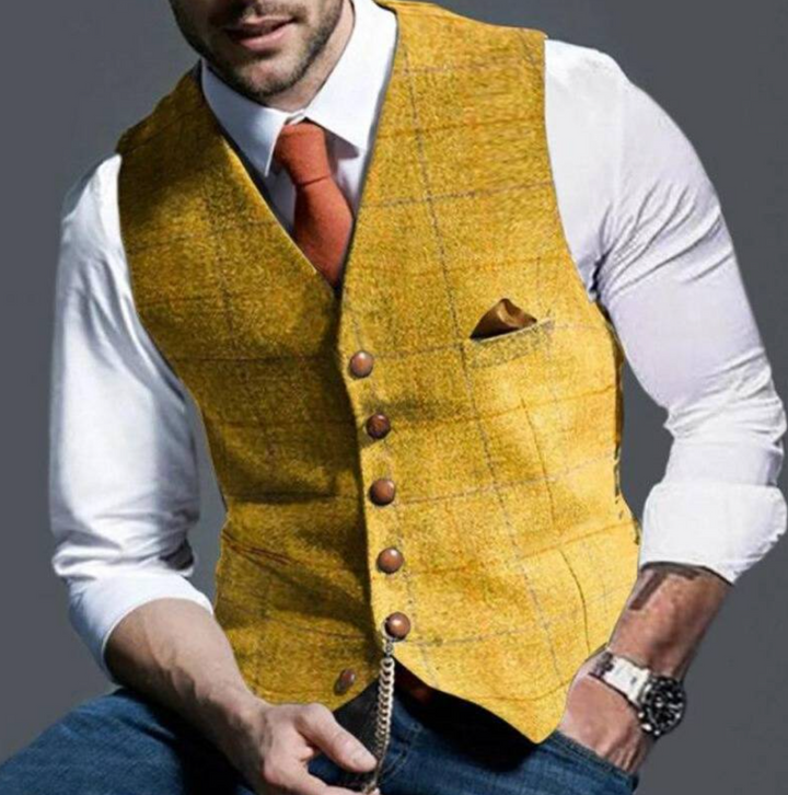 Elegancka kamizelka męska Henri, doskonała na jesień. Klasyczny styl smart casual dla modnego mężczyzny.