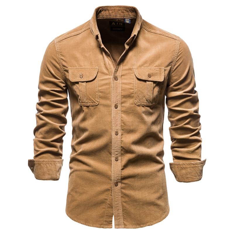 Elegancka męska koszula smart casual na guziki, długi rękaw. Wygodna, z kieszeniami. Must-have w męskiej modzie.