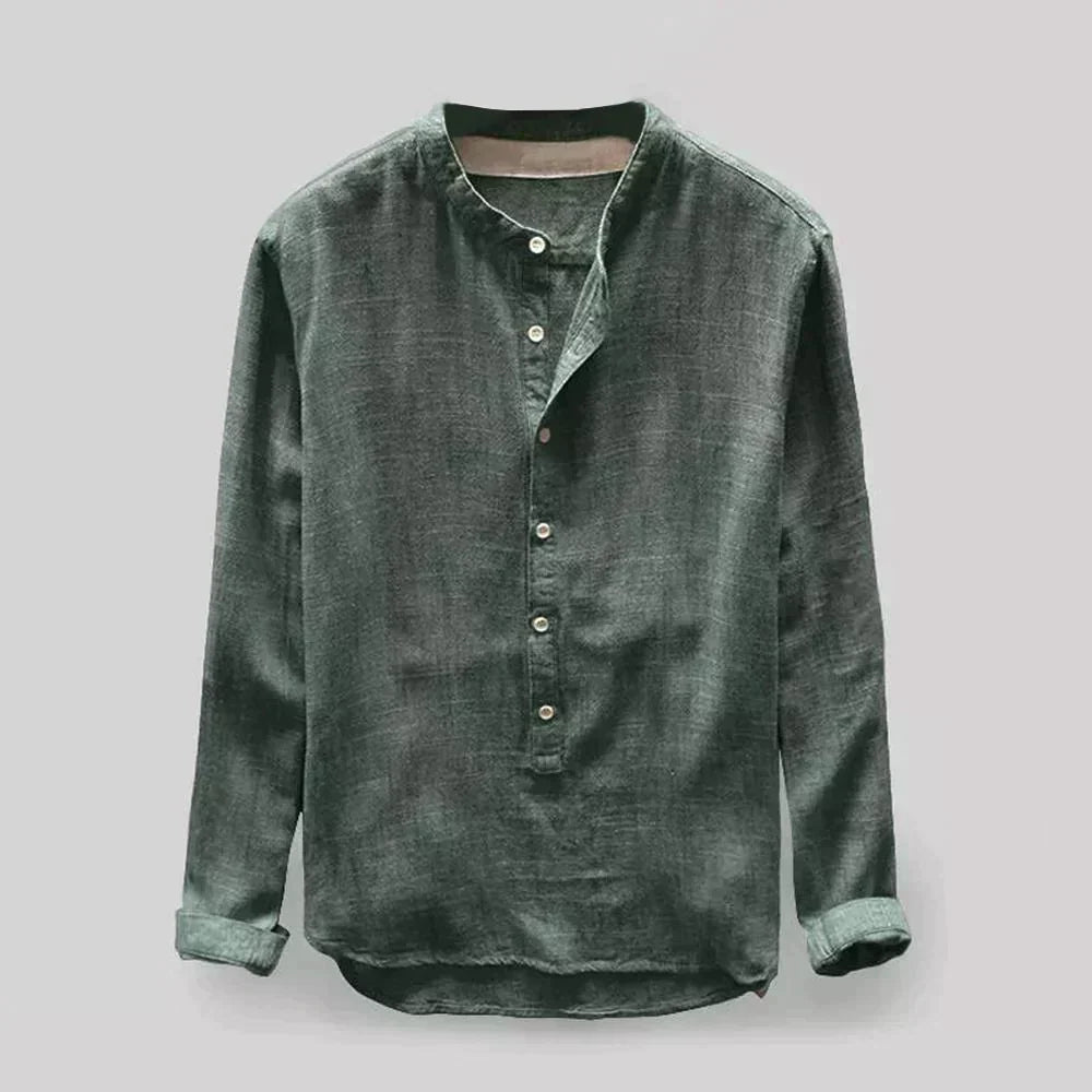 Męska koszula jesienna o nowoczesnym kroju, z długim rękawem. Połączenie elegancji i wygody, idealna do stylizacji smart casual.