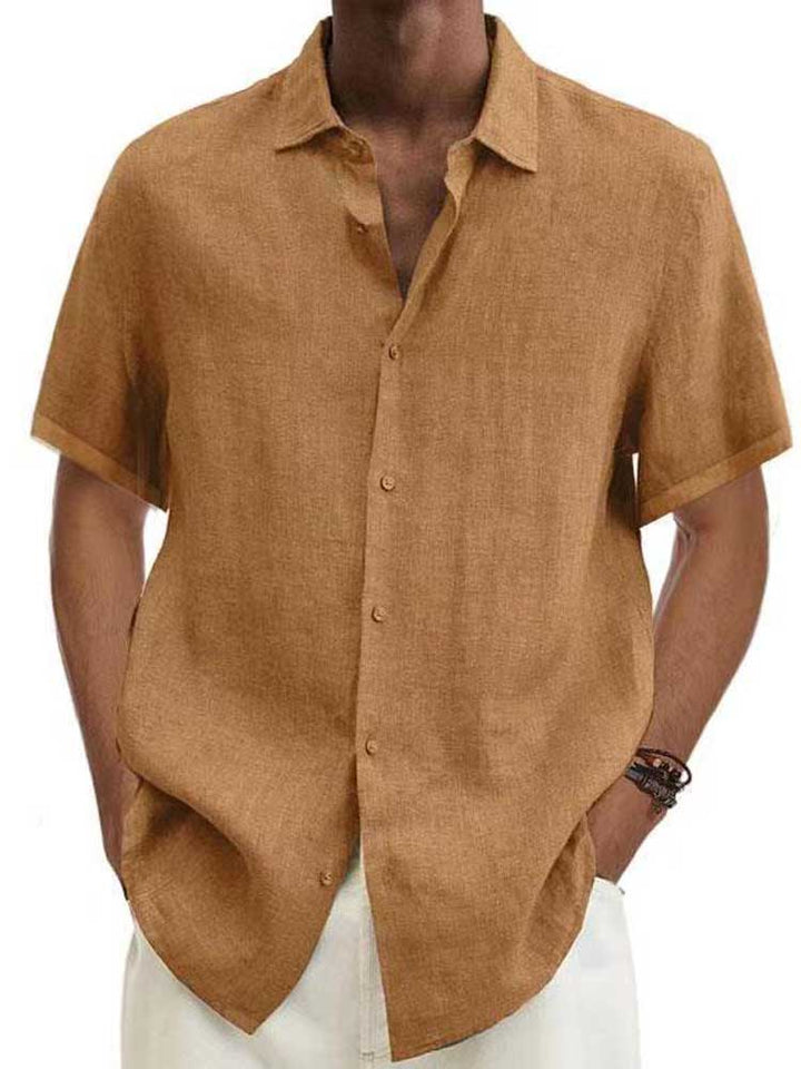 Casualowa męska koszula Leandro z krótkim rękawem. Must-have na lato, elegancka i przewiewna.