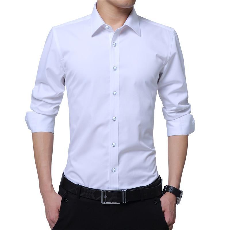 Męska koszula slim fit z długim rękawem. Elegancka, modna, na guziki. Podkreśla sylwetkę, idealna na wiele okazji.