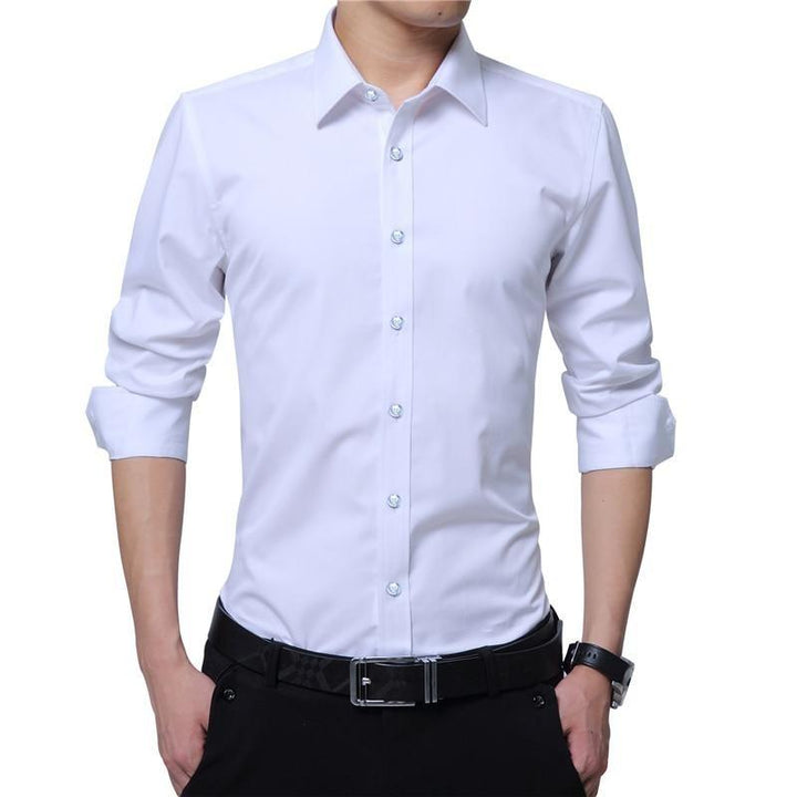 Męska koszula slim fit z długim rękawem. Elegancka, modna, na guziki. Podkreśla sylwetkę, idealna na wiele okazji.