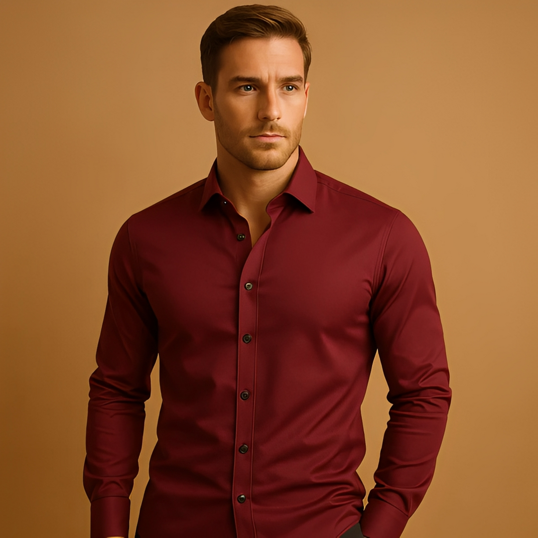 Męska koszula slim fit stretch łącząca elegancję z komfortem. Idealna na co dzień i do pracy, modny styl męski.