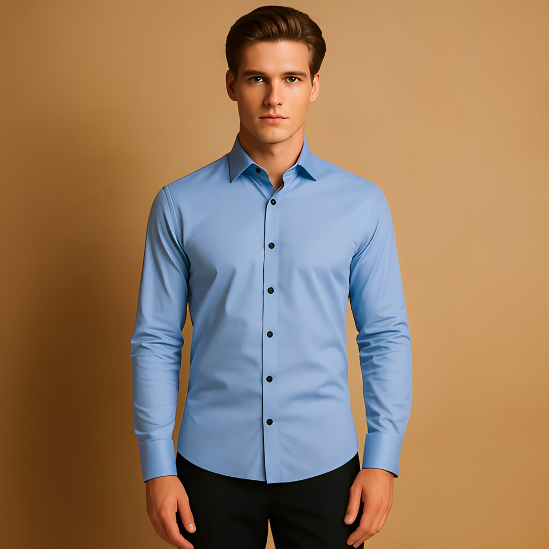 Nowoczesna męska koszula ze stretchem, slim fit. Zapewnia swobodę ruchów i elegancki, dopasowany styl męski.