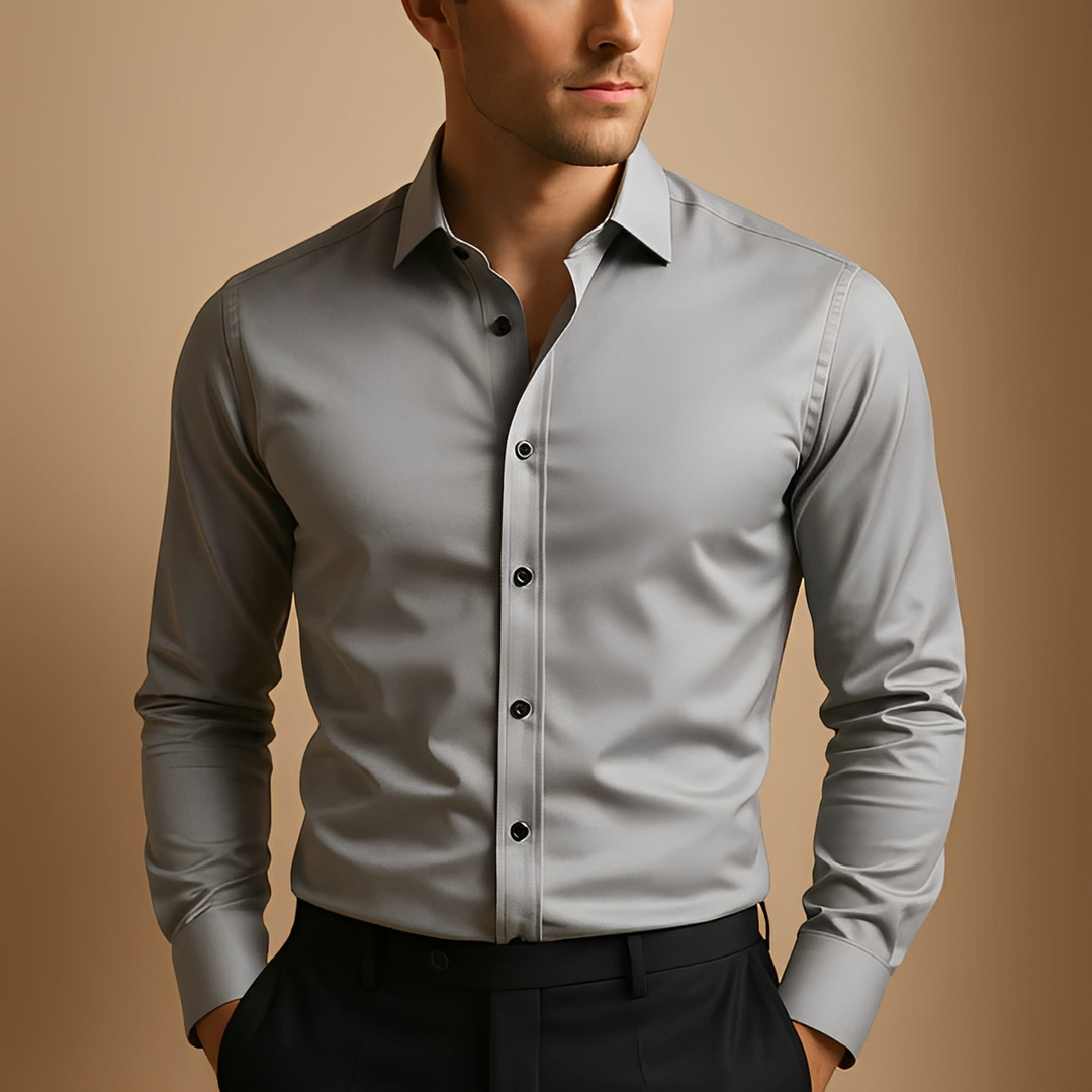 Stylowa męska koszula slim fit, idealna do pracy i na co dzień. Modna i wygodna odzież męska z tkaniny stretch.