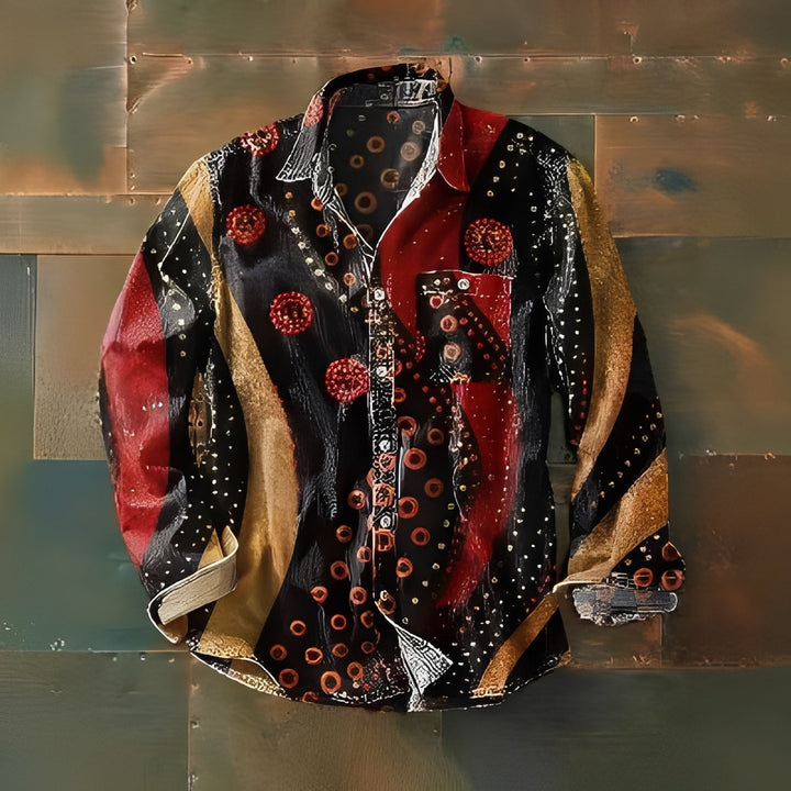Męska koszula w kratę vintage, styl retro. Luźny, letni krój. Idealna do casualowych i eleganckich stylizacji męskich.